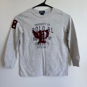 Ralph Lauren Light Gray Varsity Crewneck Sweater